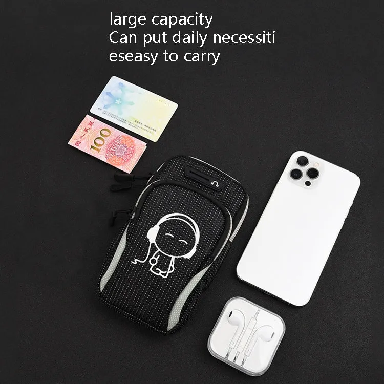 2 PCS Running Mobile Phone Arm Bag Sports Wrist Bag Universal For Mobile Phones Within 6 Inche, Colour: Gray Doll