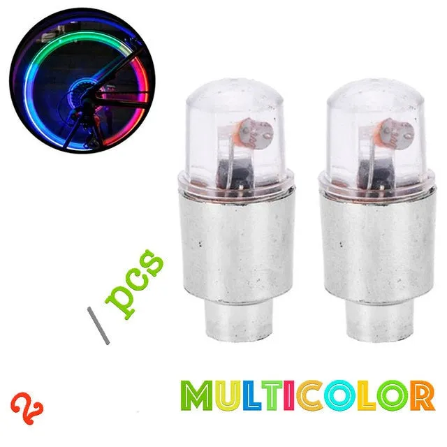 2pcs Car Bike Tire Valve Cap Lights