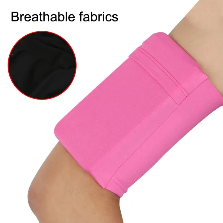 2pcs Outdoor Fitness Mobile Phone Arm Bag Sports Elastic Armbands(Pink Yarn)