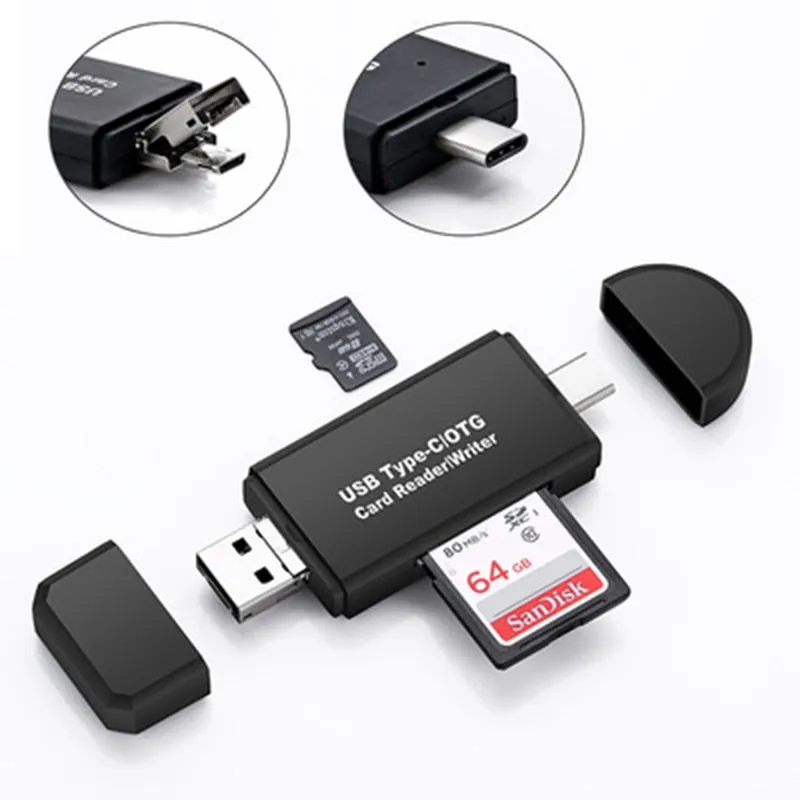 3 In 1 OTG Card Reader (Type C - micro USB - USB)