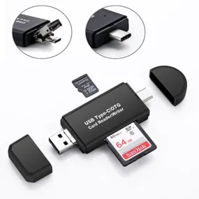 3 In 1 OTG Card Reader (Type C - micro USB - USB)