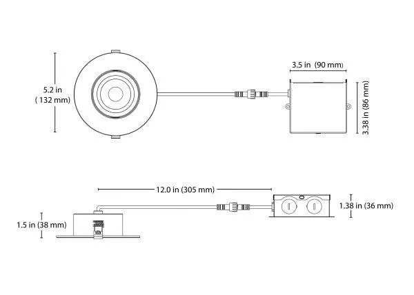 4-inch White Canless Adjustable Gimbal Color Select LED Recessed Downlight