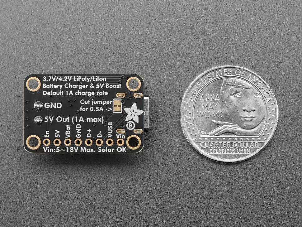 Adafruit bq25185 USB / DC / Solar Charger with 5V Boost Board