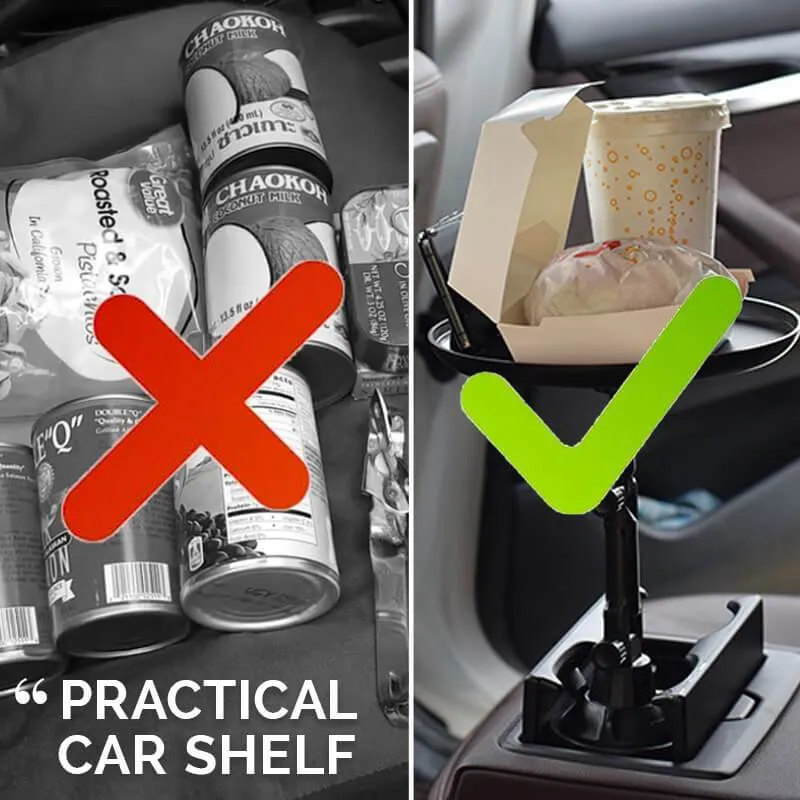 Adjustable Rotating Car Cup Holder Food Tray