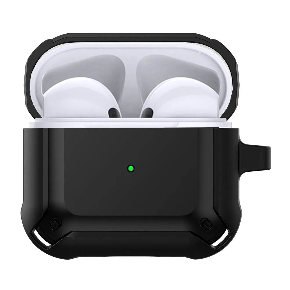 AirPods 3 armor TPU case with keychain - Black / Green