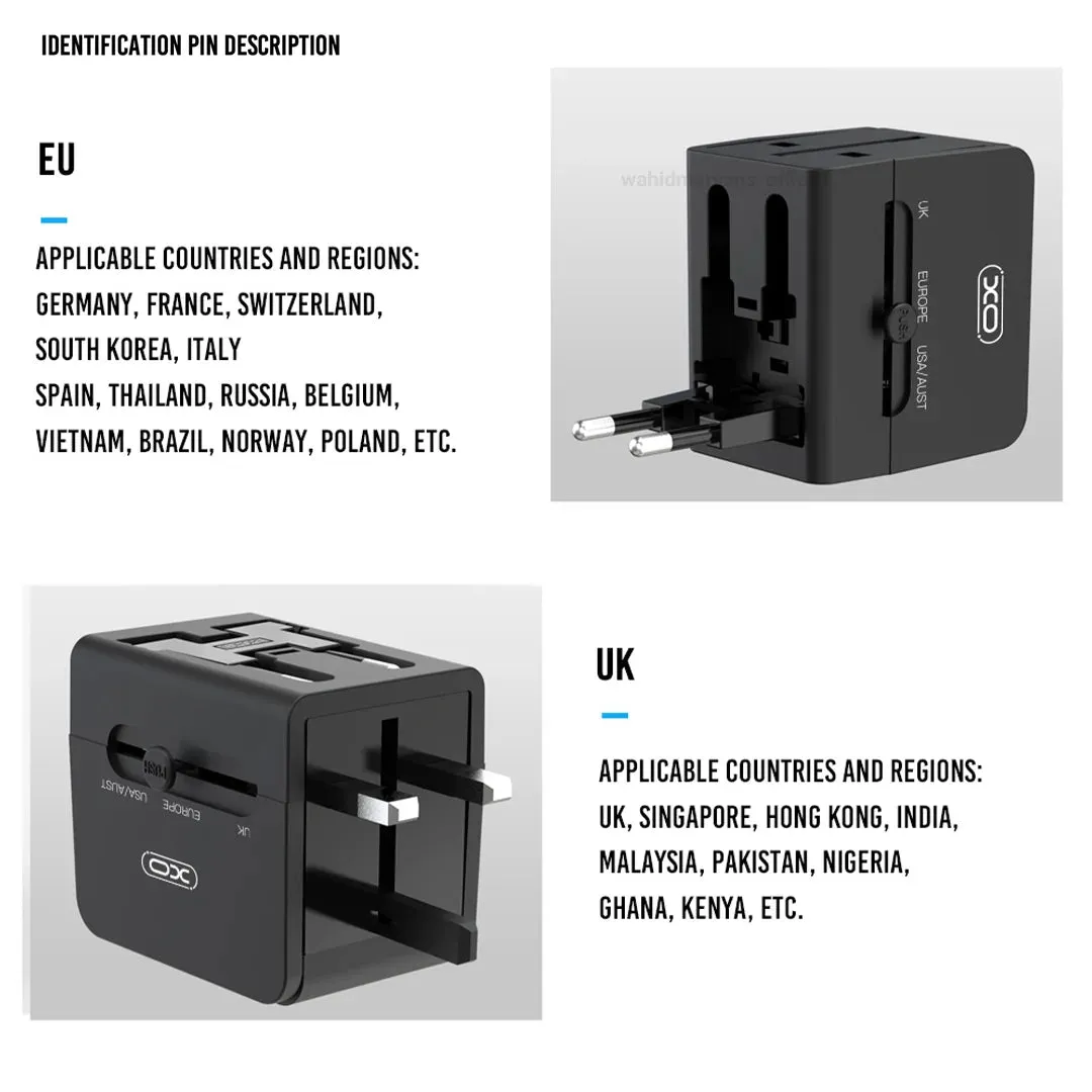 All in One Universal Travel Adapter ( Europe/UK/US/China/India )