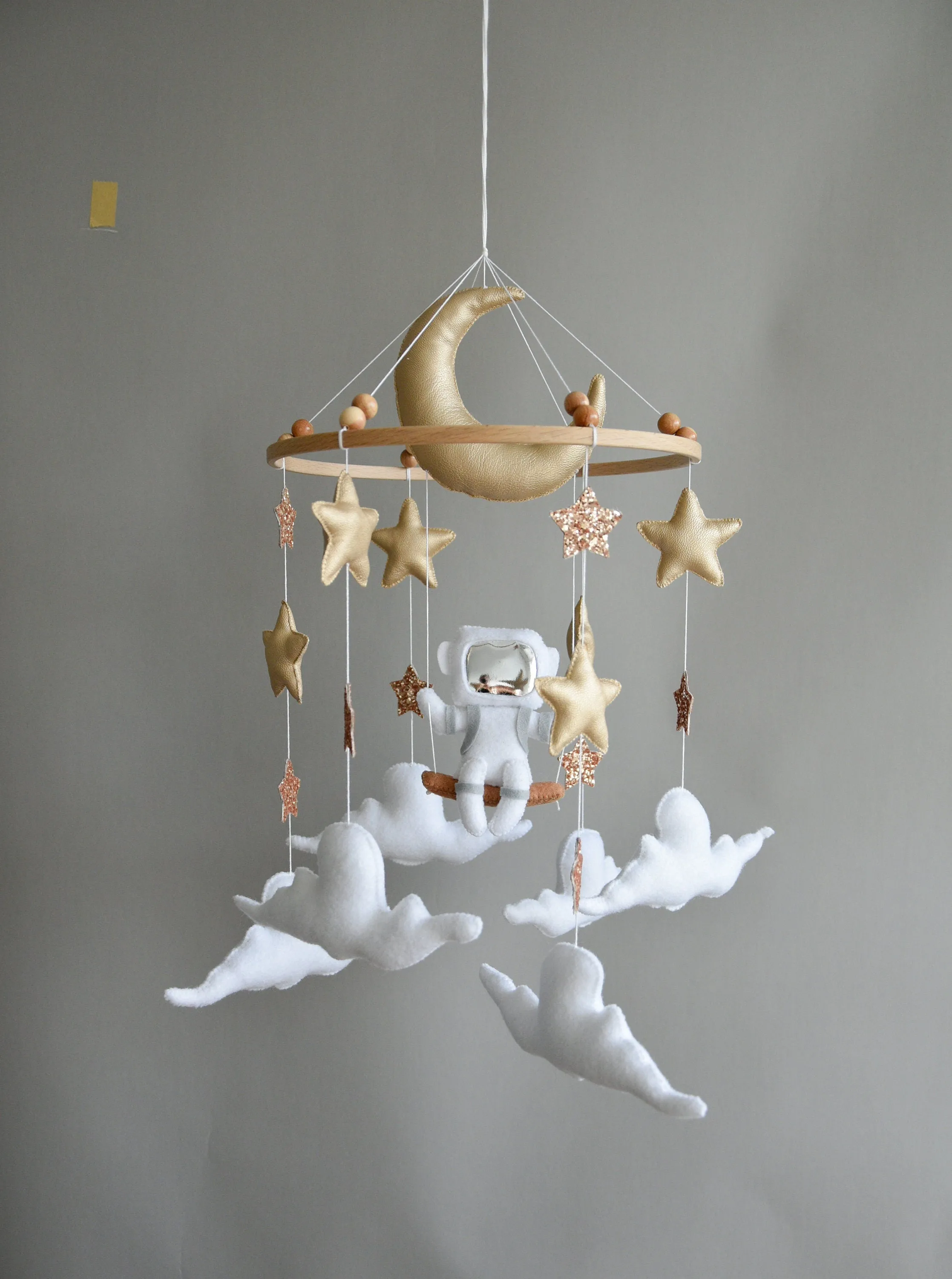 Astronaut space baby mobile with stars and moon