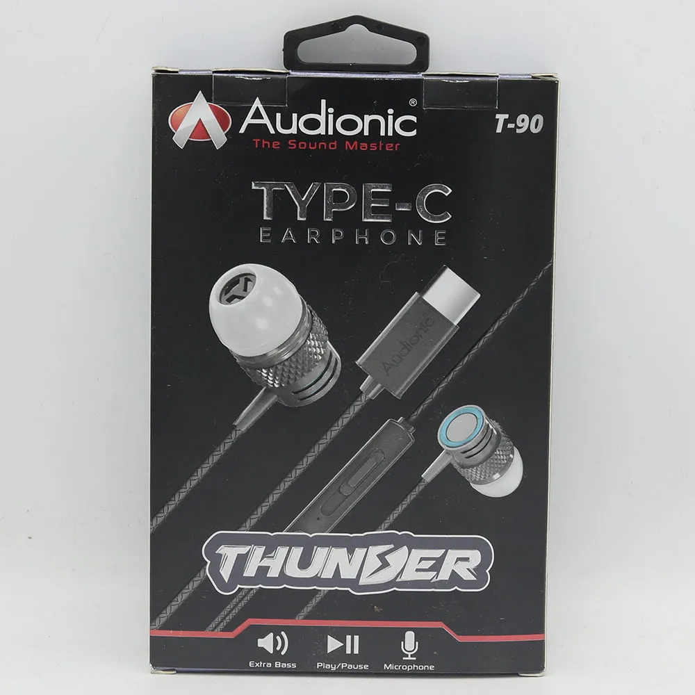 Audionic Thunder TYPE C Earphones T90 - Grey