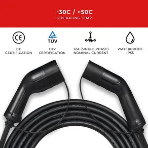 Automotive Rapidé Type-2 EV Charging Cable - 7.4kW | 32A | 1P