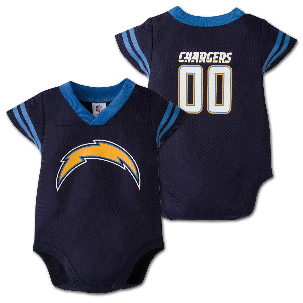 Baby Chargers Football Jersey Onesie