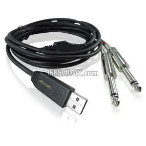 Behringer Stereo ¼" Line In to USB 2 meters Audio Interface Cable - Brand New