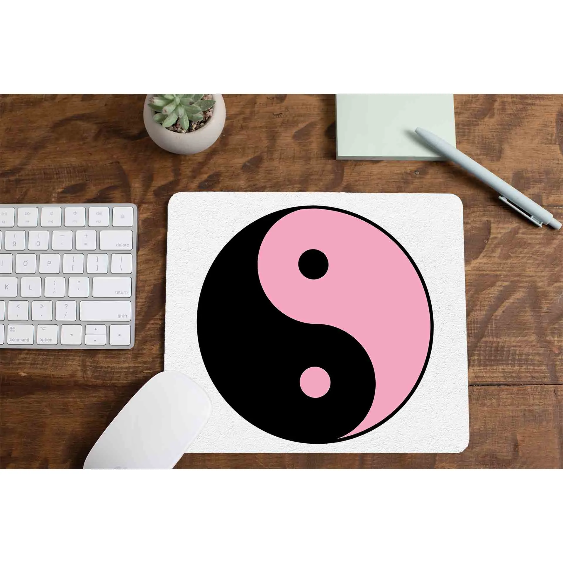 Black Pink Mousepad - Yin Yang