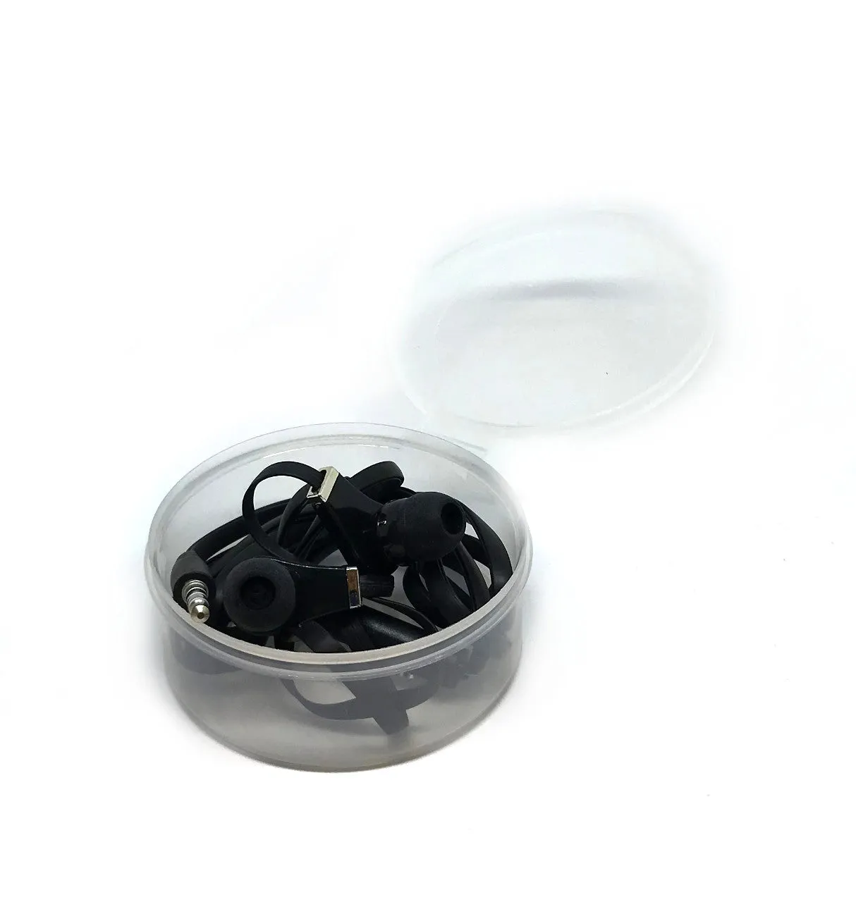 Black Stereo Deluxe Earbuds With Microphone