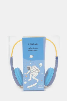 Blue Space Man Print Headphone