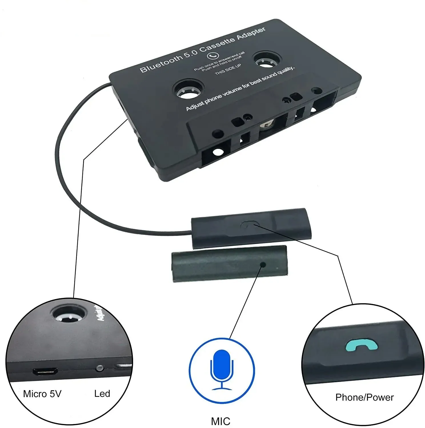 Bluetooth 5.0 Car Audio Stereo Cassette Bluetooth Tape Converter محول شريط كاسيت بلوتوث lexus LS400 LS430