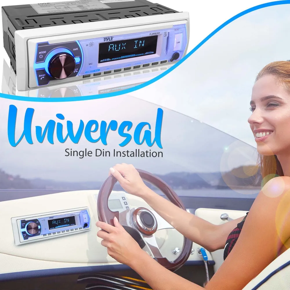 Bluetooth In-Dash Stereo Radio Headunit Receiver, Wireless Music Streaming, Hands-Free Call Answering, Mp3 Playback, Usb/Sd Card Readers, Aux (3.5Mm) Input, Remote Control, Single Din