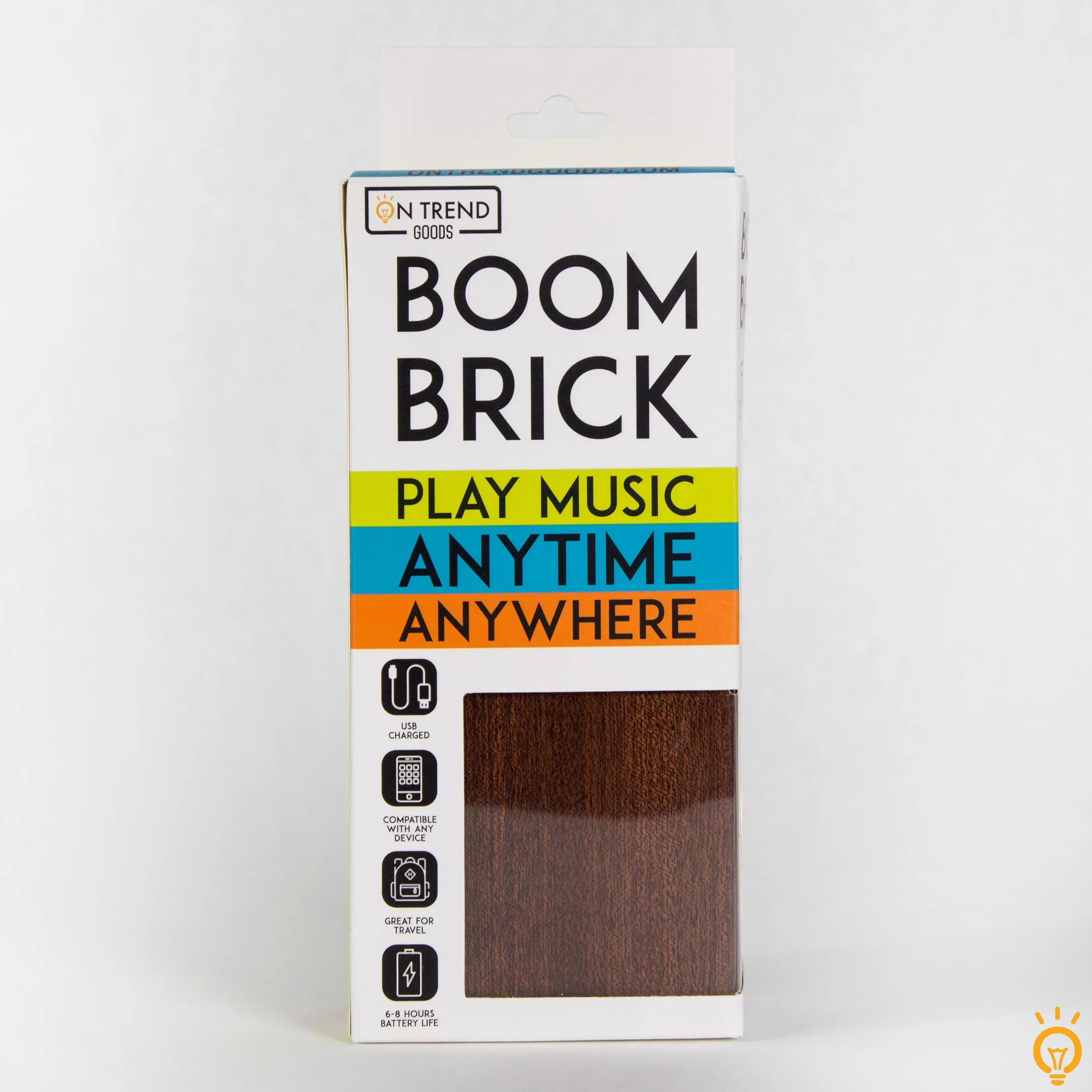 Boom Brick Brown Portable Cell Phone Induction Speaker Play Music Anytime Anywhere