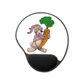 Bunny with Carrot Mouse Pad With Wrist Rest