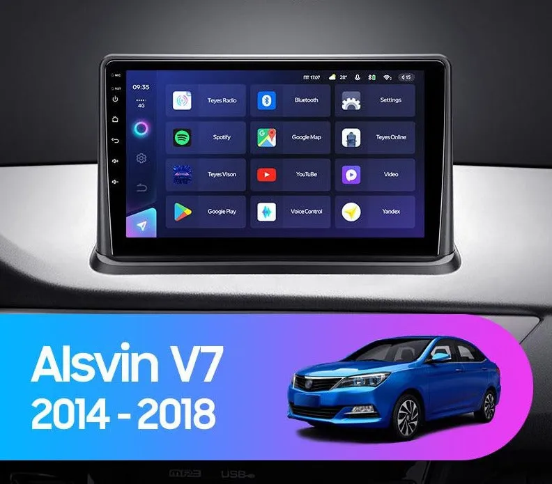 Car Dealz Elite 4G Data Model 10.2" Android 12.0 For Changan Alsvin V7 2014 - 2018 In Dash Plus OEM Fascia