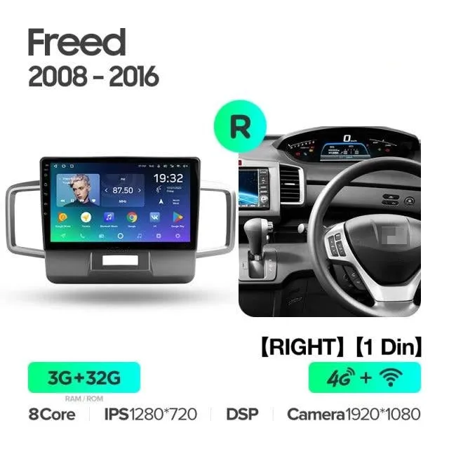 Car Dealz Premium Advanced 4G Data Model 10.2" Android 12.0 For Honda Freed 1 2008 - 2016 In Dash Plus OEM Fascia