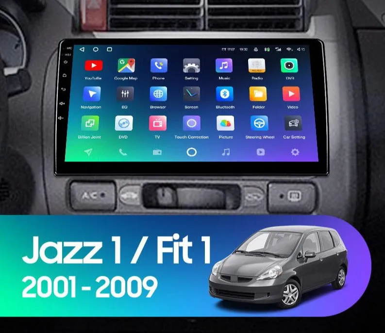 Car Dealz Premium Advanced 4G Data Model 10.2" Android 12.0 For Honda Jazz Fit 2001 - 2009 In Dash Plus OEM Fascia