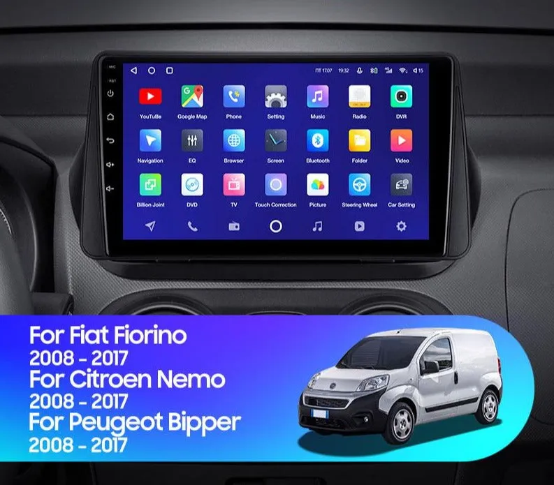 Car Dealz Premium Model 10.2" Android 8.1 For Fiat Fiorino Qubo Citroen Nemo Peugeot Bipper 2008 - 2017