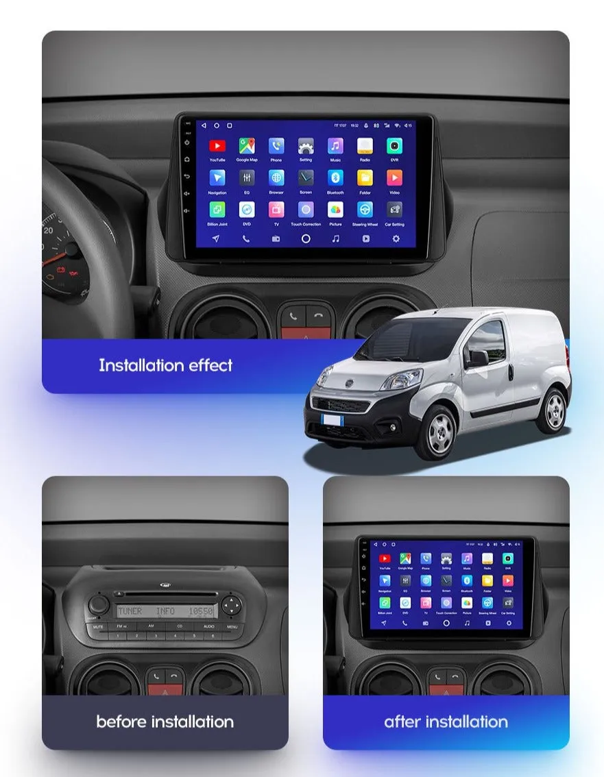 Car Dealz Premium Model 10.2" Android 8.1 For Fiat Fiorino Qubo Citroen Nemo Peugeot Bipper 2008 - 2017