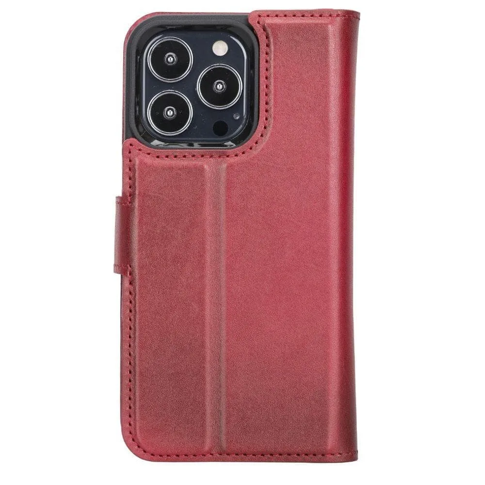 Carter iPhone 13 PRO Detachable Wallet Case, Vegetal Red