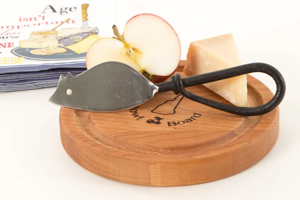 Cheese Board with Mouse Spreader Gift for the Wine and Cheese Lover