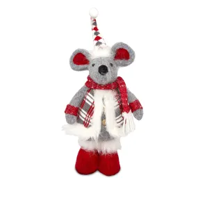 Christmas Standing Mouse - Grey