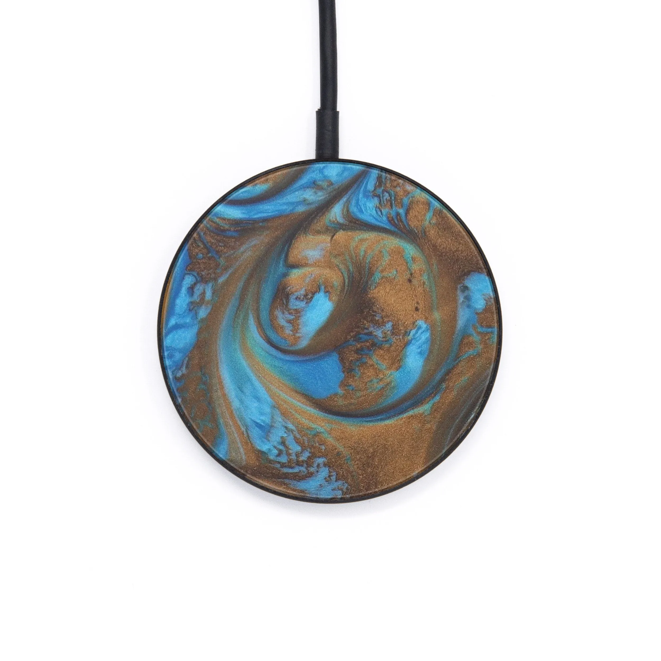 Circle ResinArt Wireless Charger - Rianon (Teal & Gold, 599332)