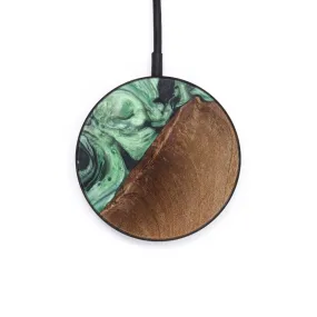 Circle Wood Resin Wireless Charger - Aaron (Green, 636386)