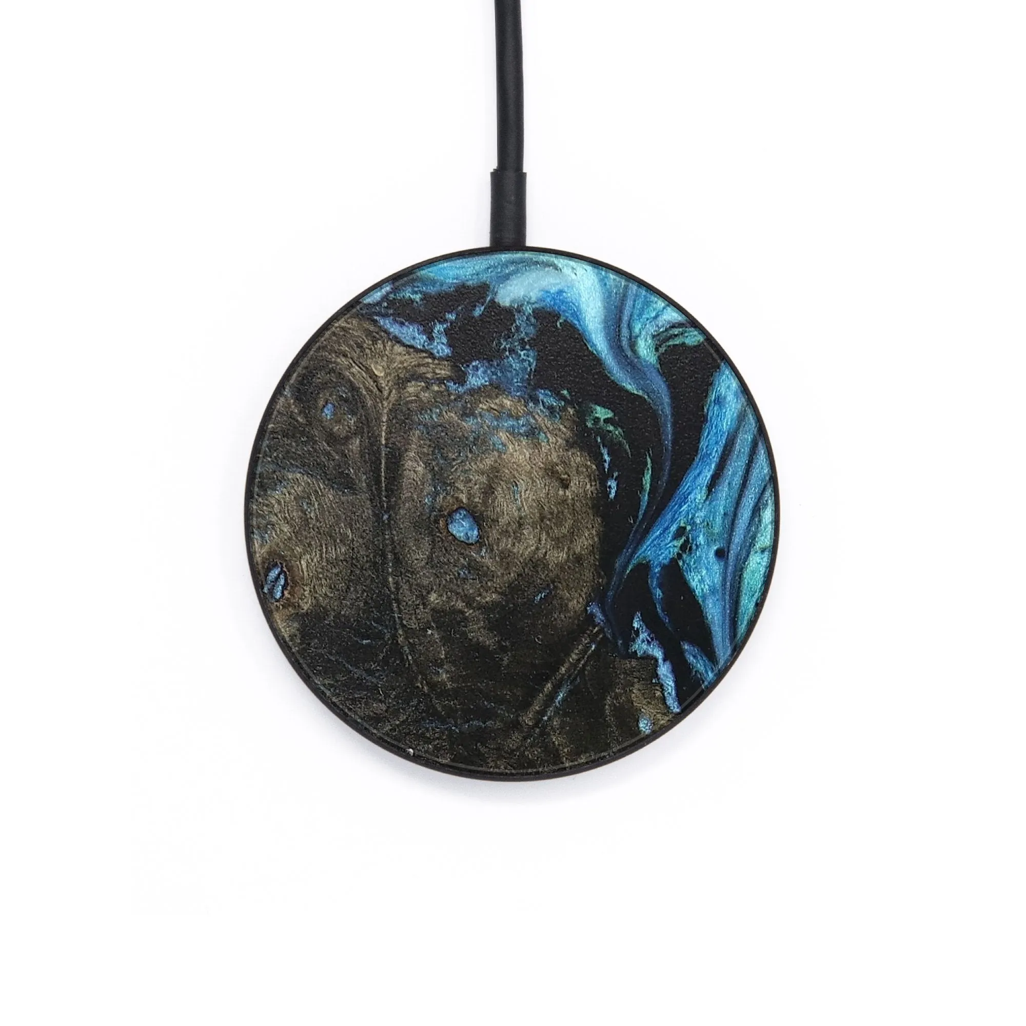 Circle Wood Resin Wireless Charger - Adrian (Blue, 710967)