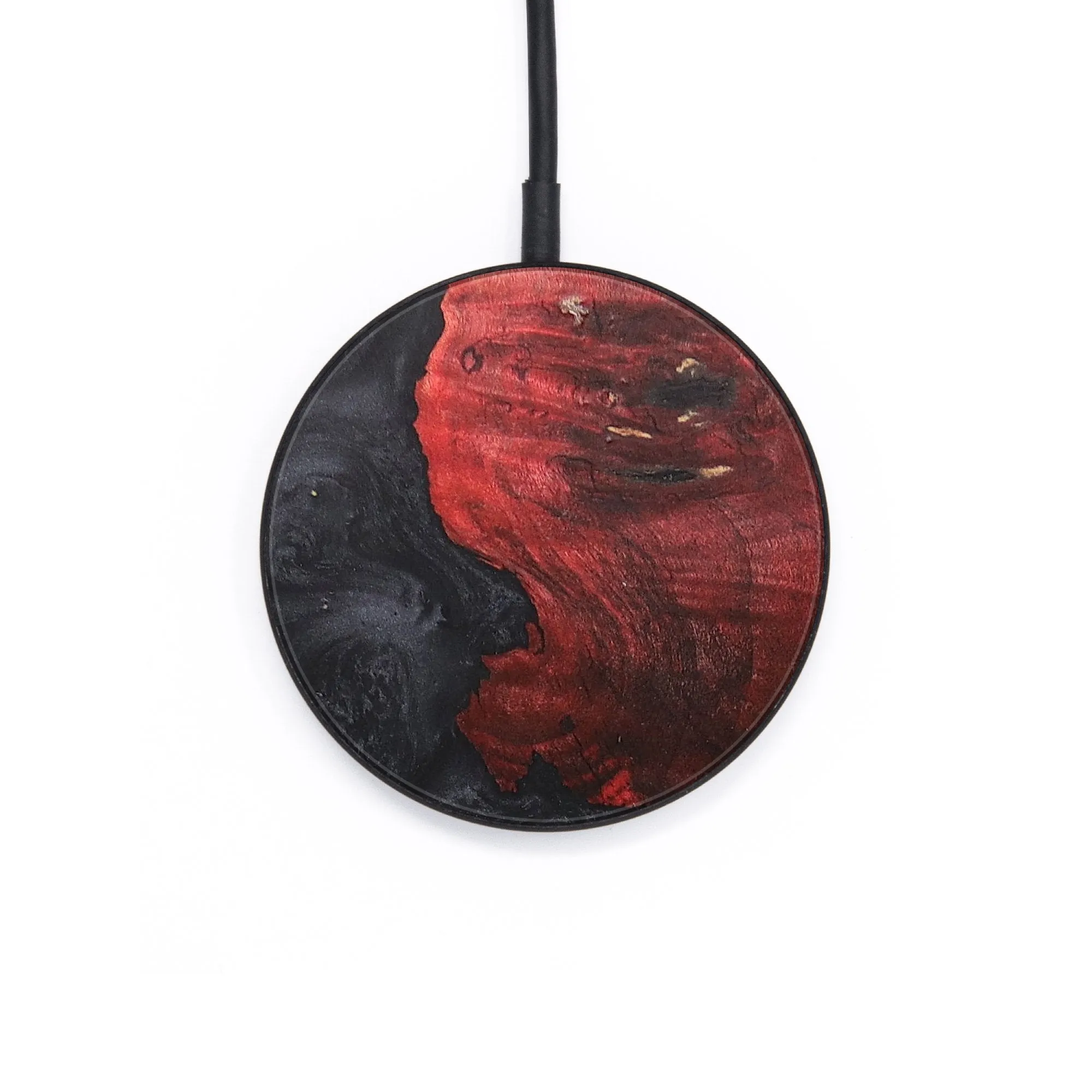 Circle Wood Resin Wireless Charger - Angeline (Pure Black, 685704)