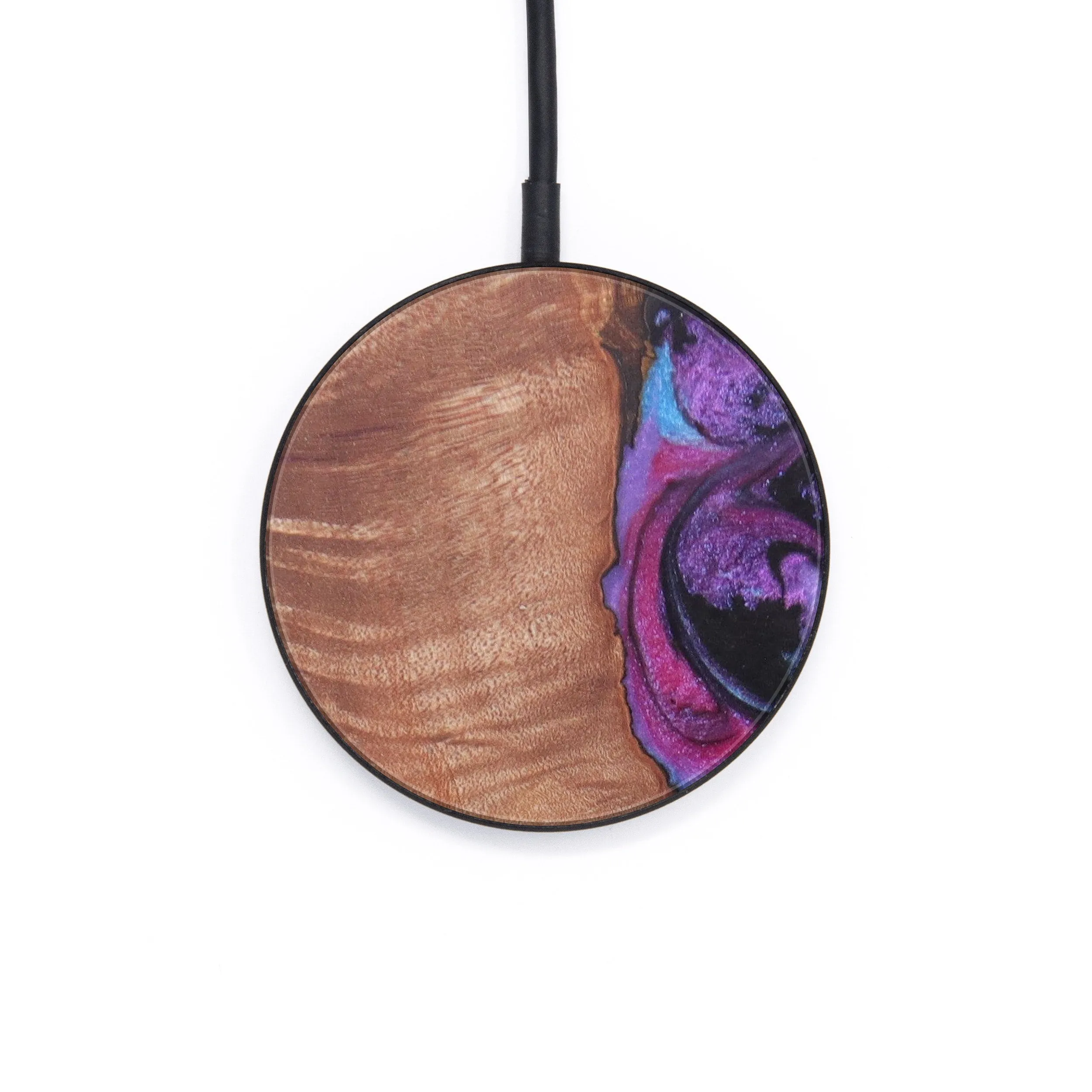 Circle Wood Resin Wireless Charger - Audie (Purple, 621977)