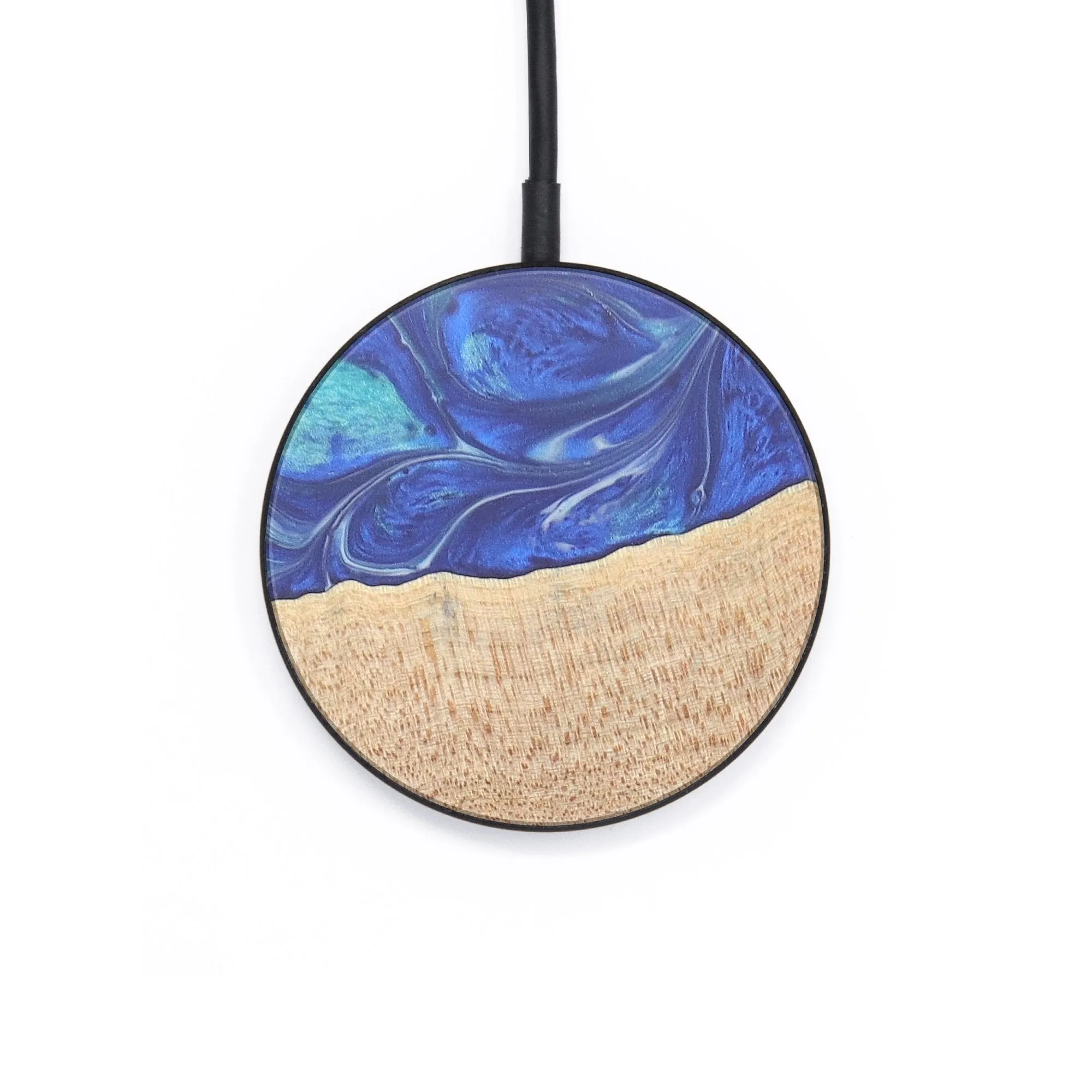 Circle Wood Resin Wireless Charger - Aviana (Blue, 691849)