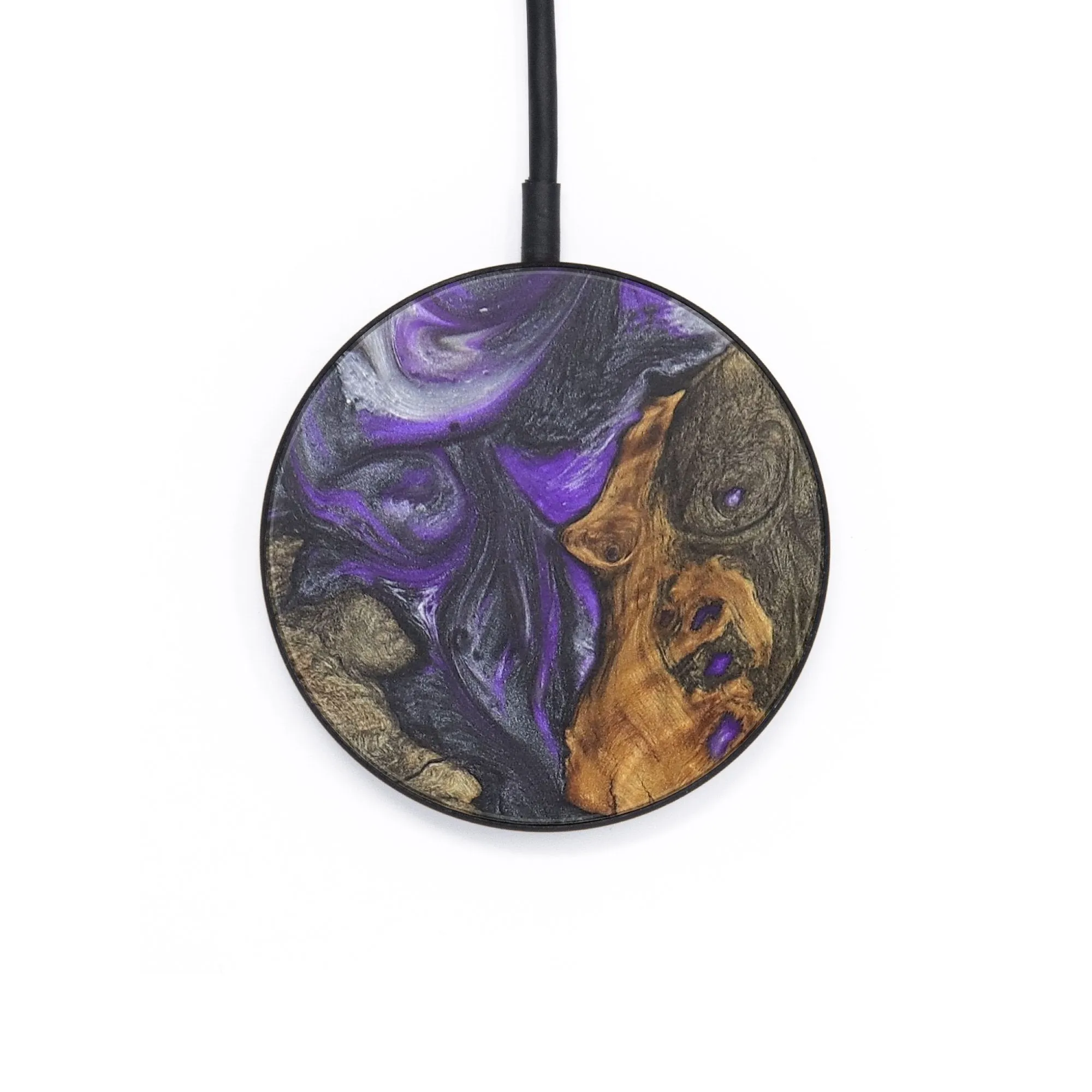 Circle Wood Resin Wireless Charger - Barrett (Purple, 715785)