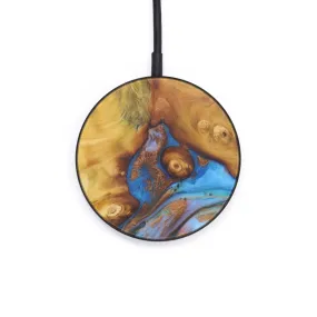 Circle Wood Resin Wireless Charger - Bobbi (Teal & Gold, 598007)