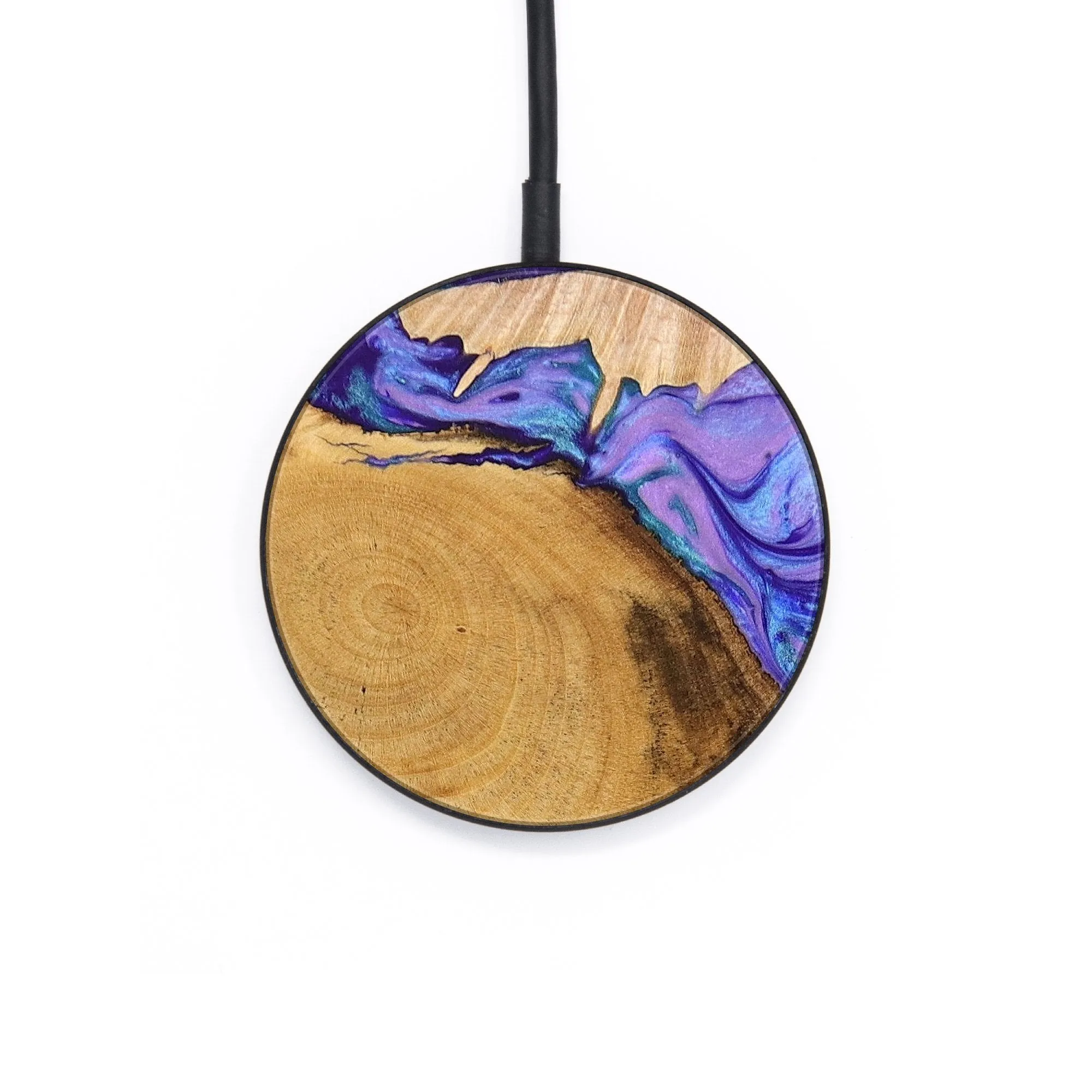 Circle Wood Resin Wireless Charger - Brianna (Purple, 652672)