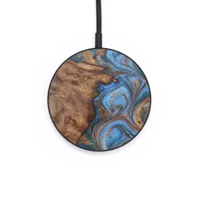 Circle Wood Resin Wireless Charger - Cadence (Teal & Gold, 706770)