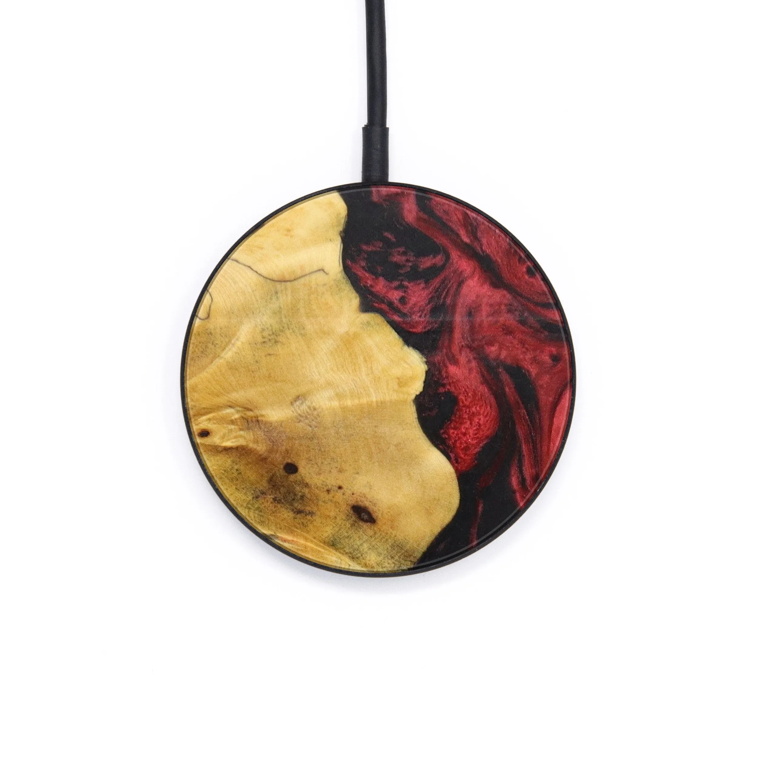 Circle Wood Resin Wireless Charger - Chantel (Dark Red, 618603)