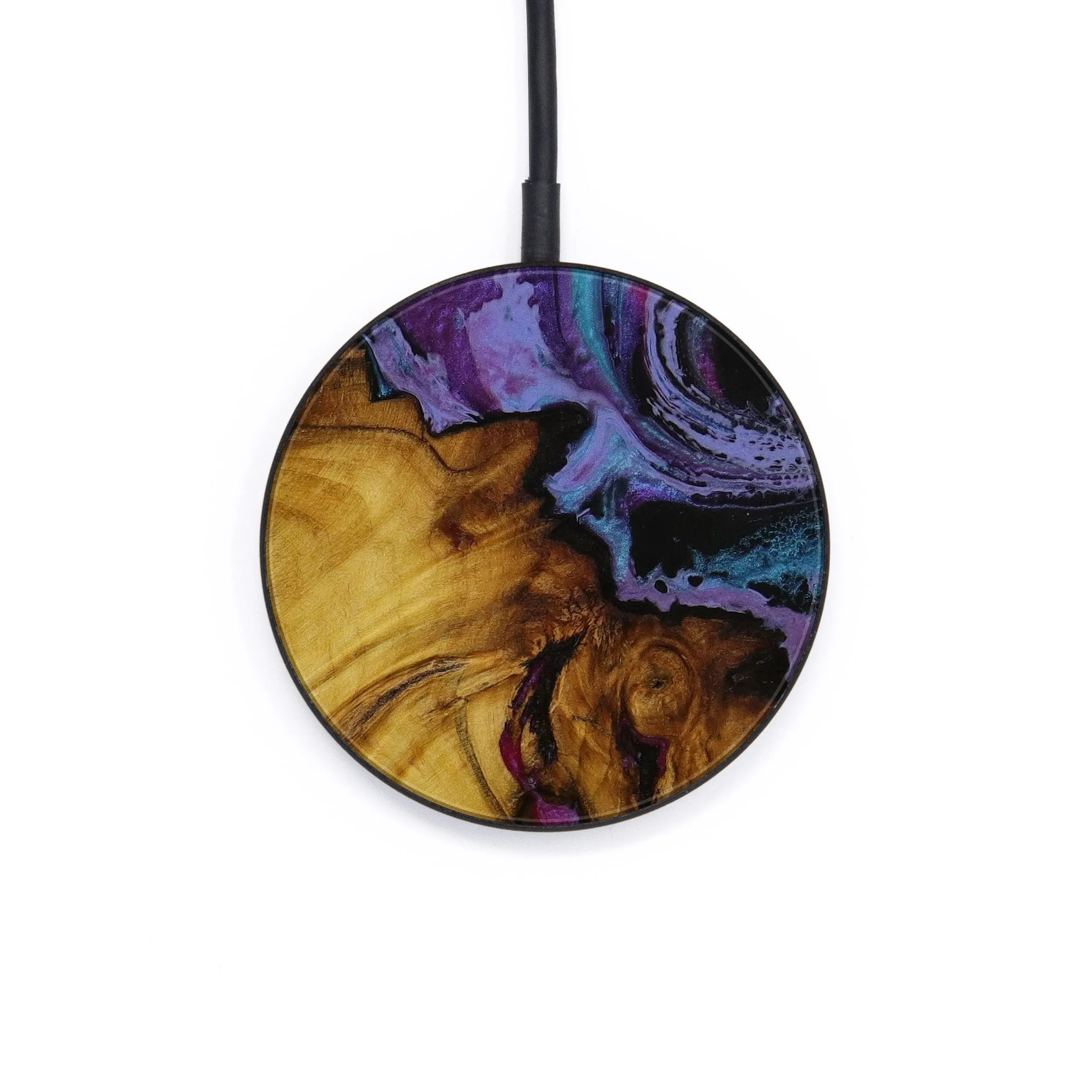 Circle Wood Resin Wireless Charger - Charita (Purple, 592600)