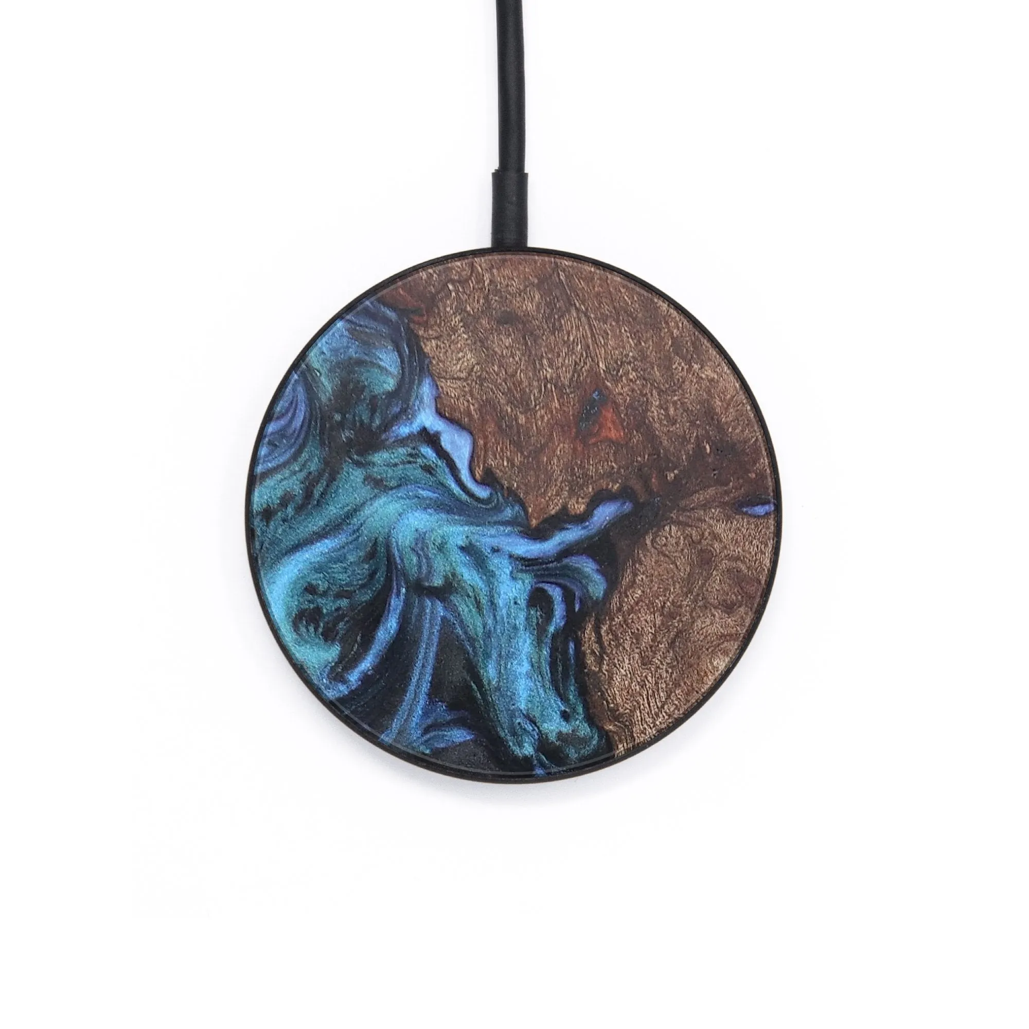 Circle Wood Resin Wireless Charger - Chloe (Blue, 705411)