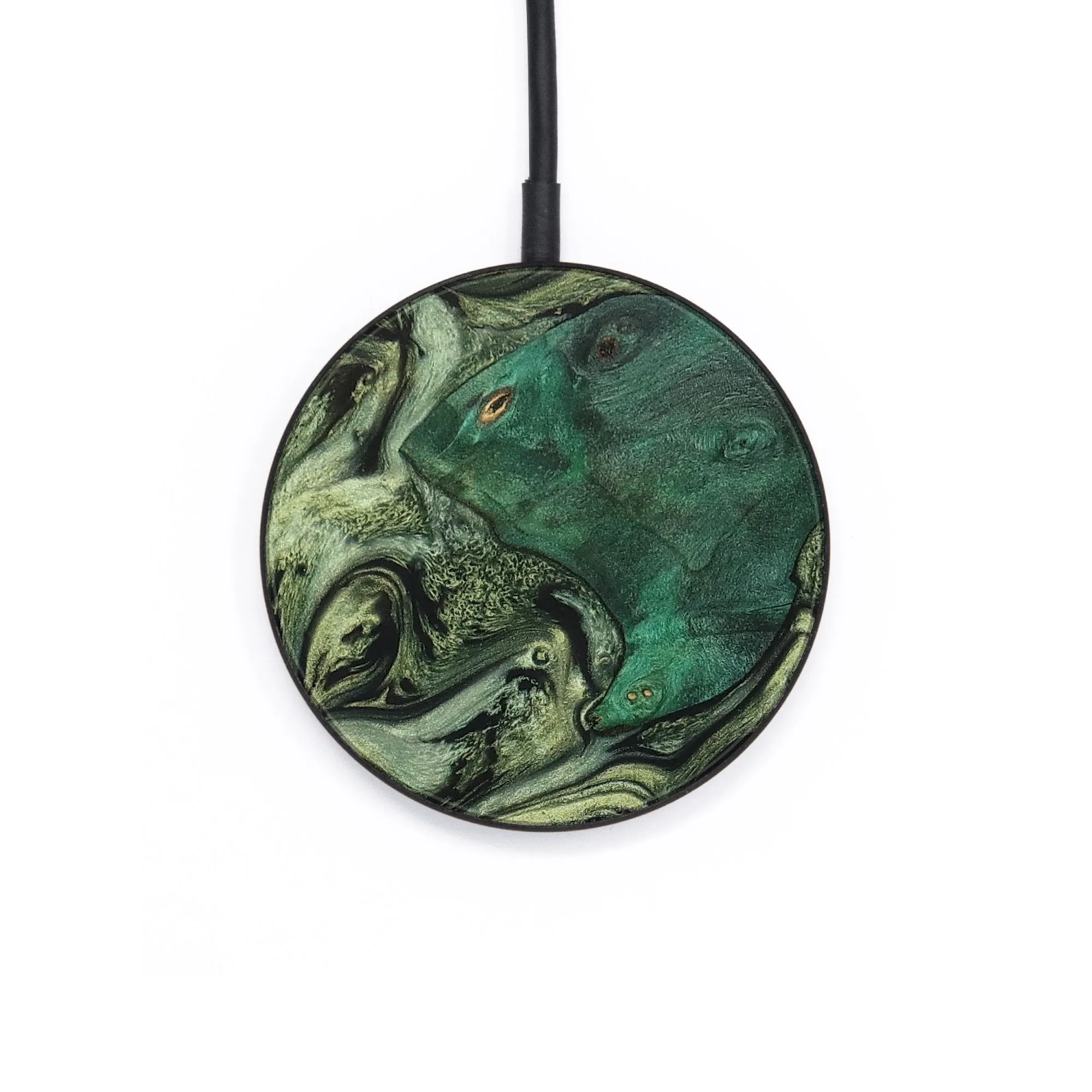 Circle Wood Resin Wireless Charger - Colby (Green, 655652)