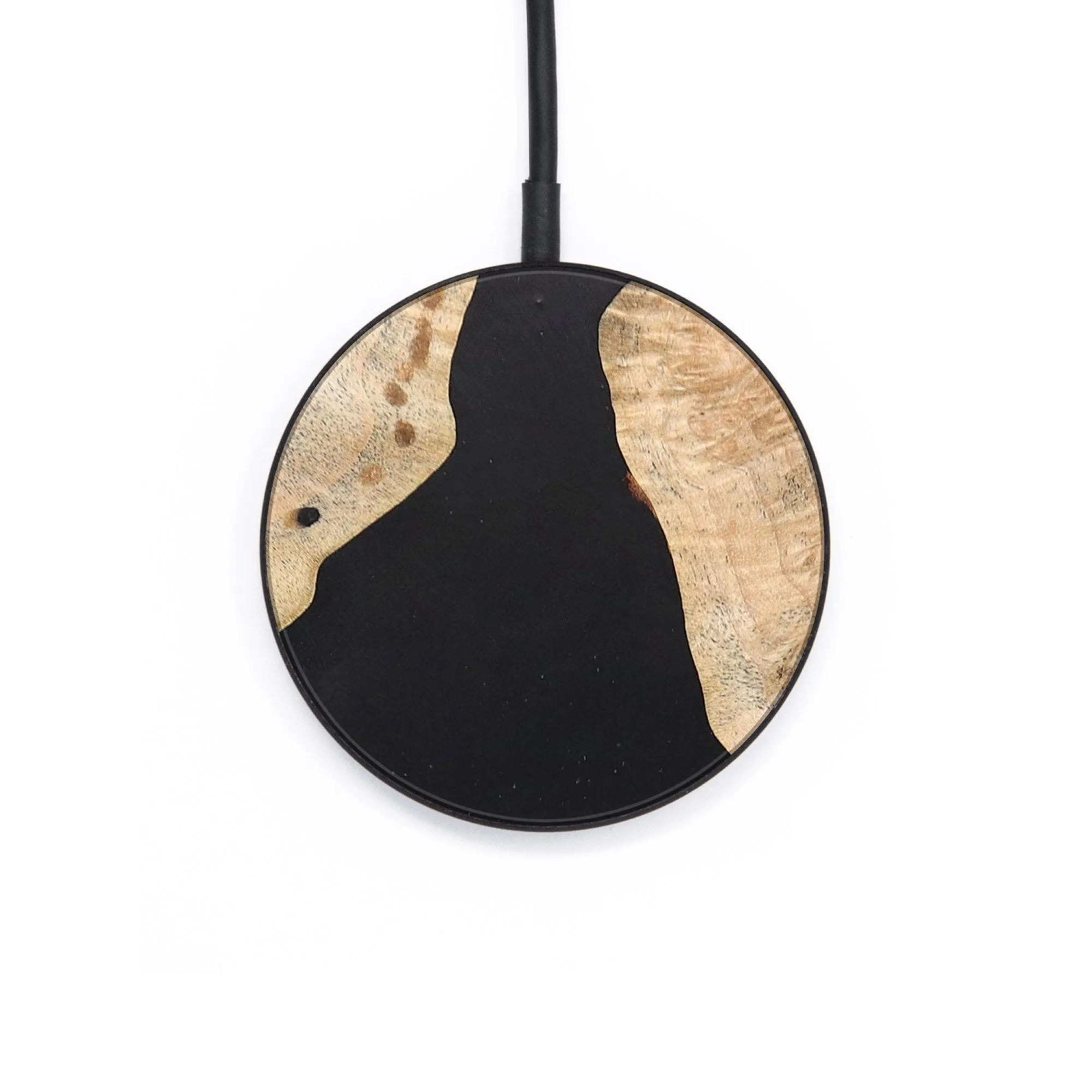 Circle Wood Resin Wireless Charger - Delores (Pure Black, 671769)