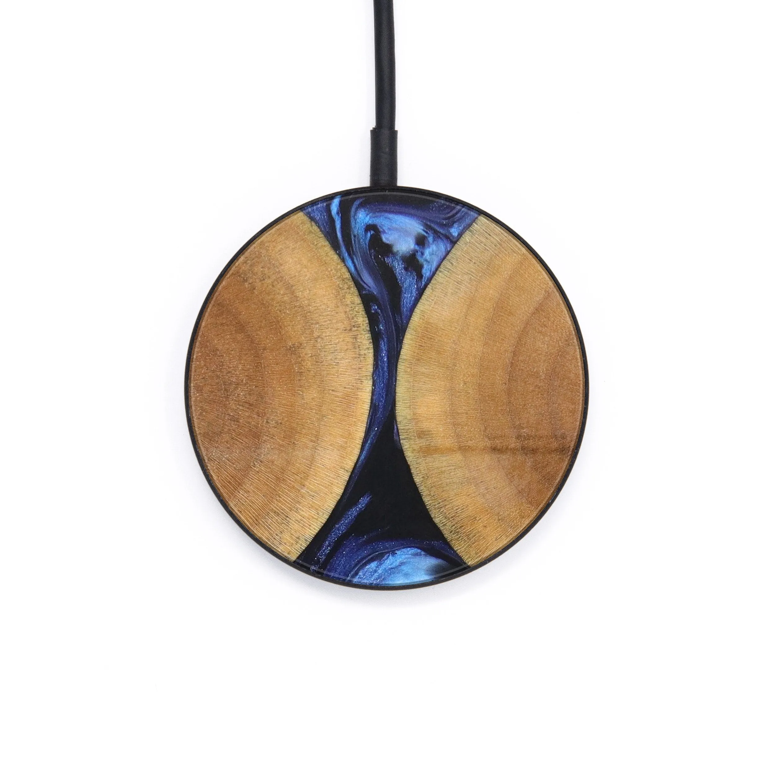 Circle Wood Resin Wireless Charger - Dwight (Blue, 635404)