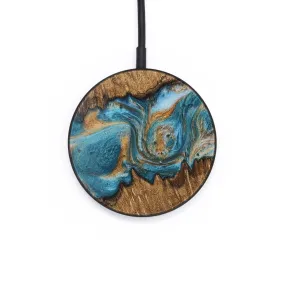 Circle Wood Wireless Charger - Eithel (Teal & Gold, 728032)