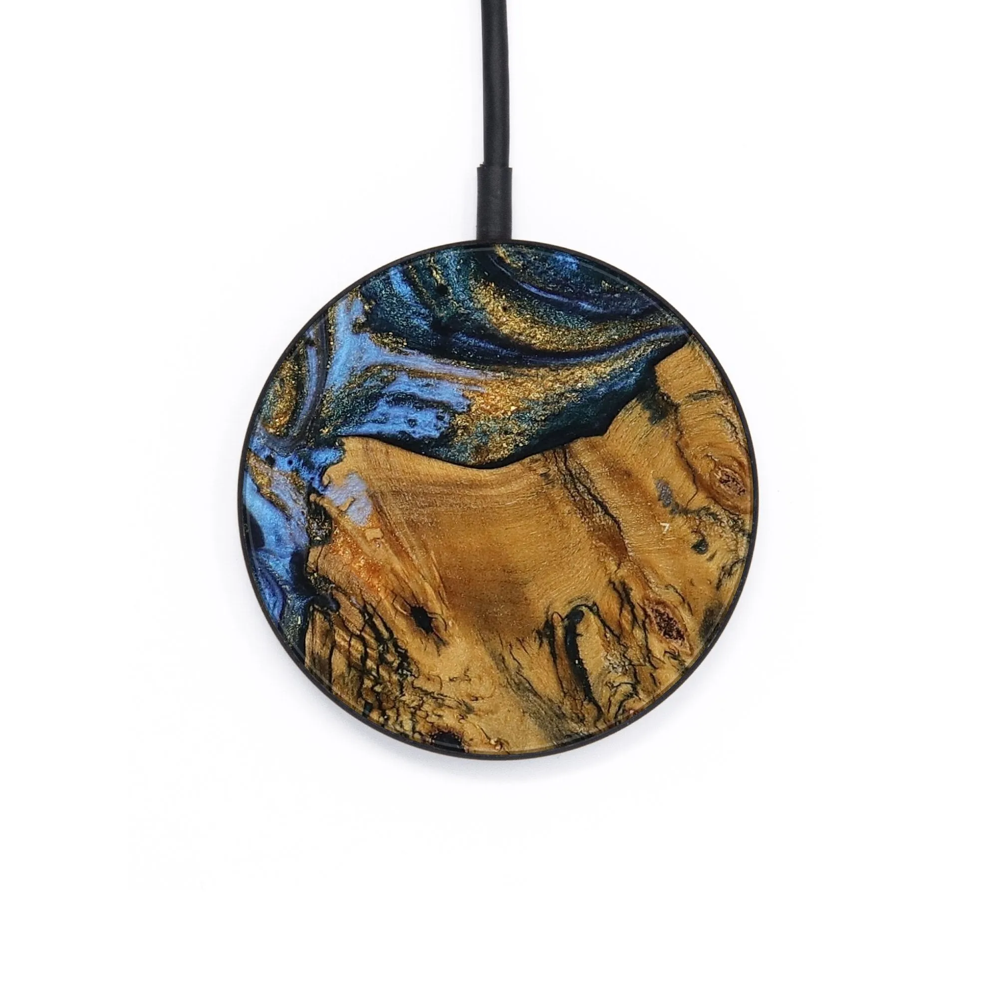 Circle Wood Wireless Charger - Sami (Teal & Gold, 730224)