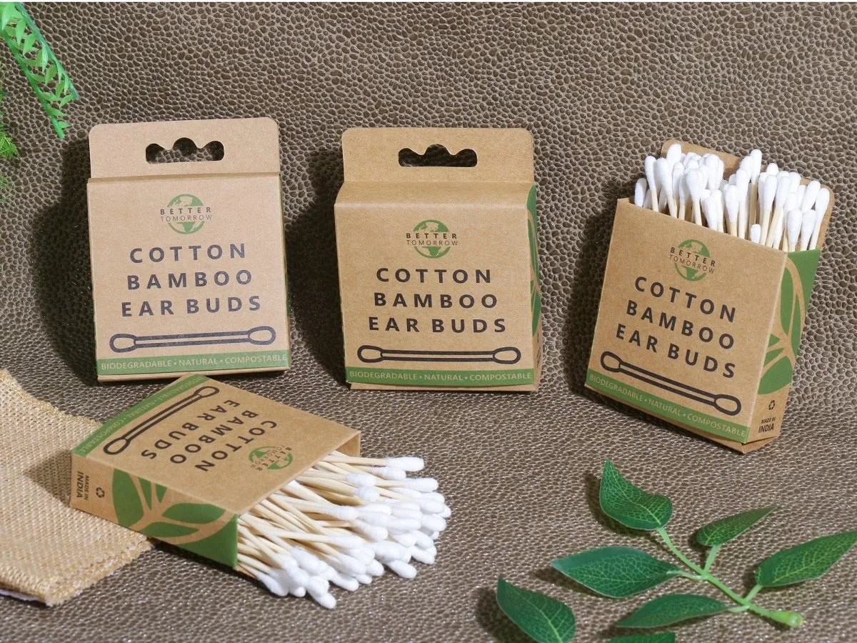 Cotton Bamboo Earbuds - 4 Packs