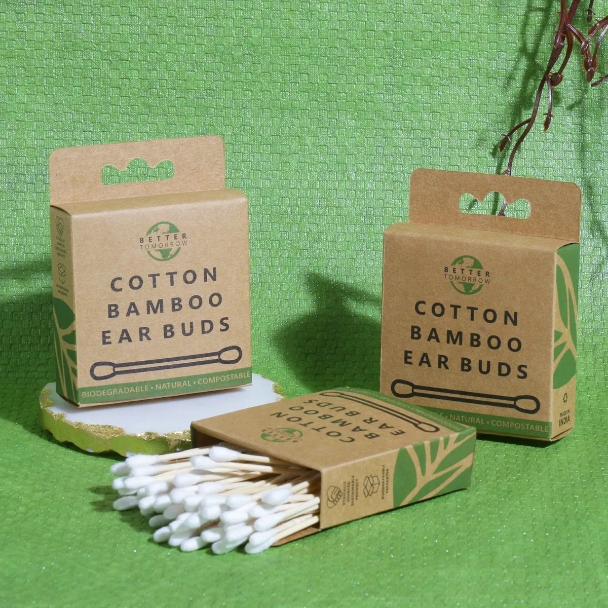 Cotton Bamboo Earbuds - 4 Packs